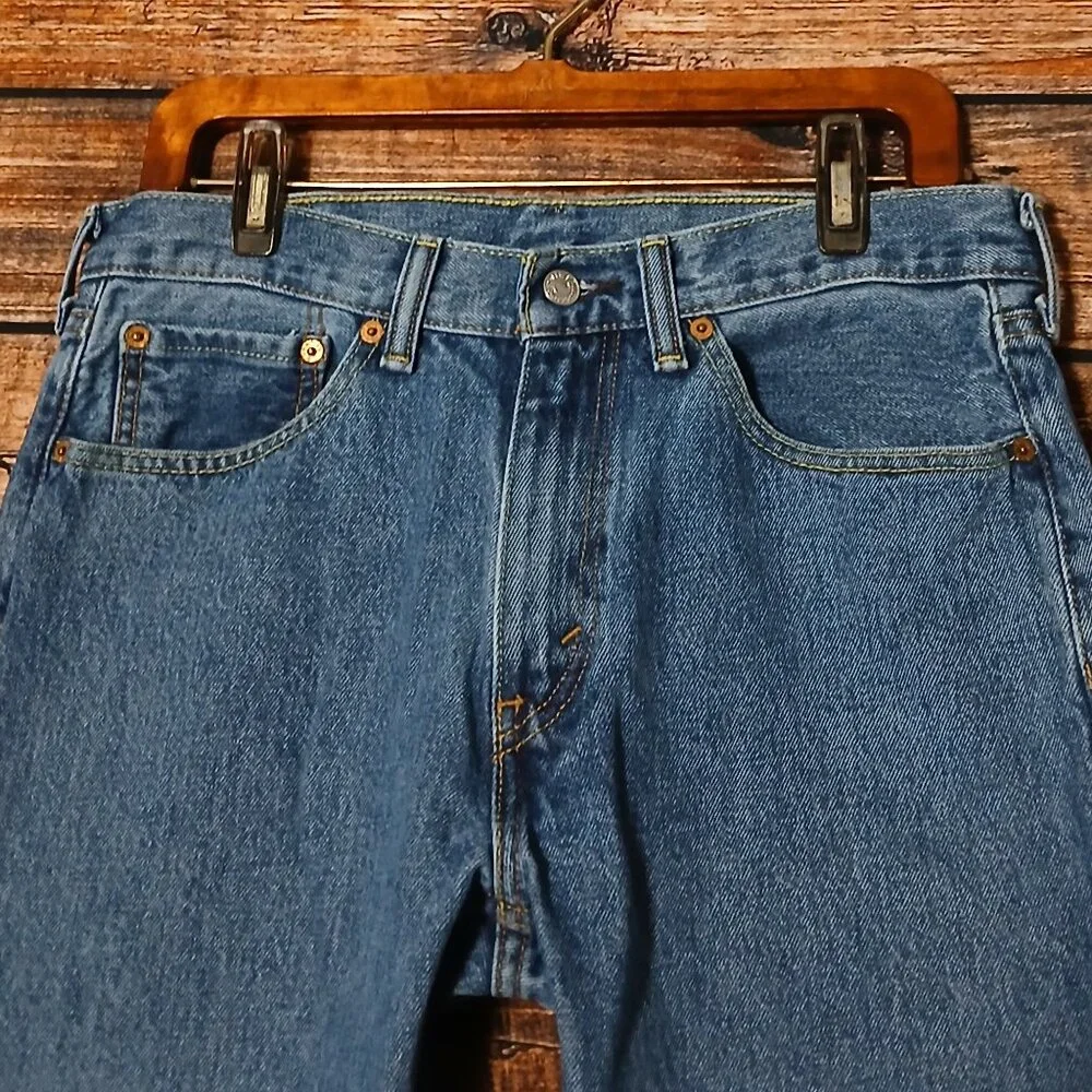 Levis 505 Jeans Mens 32X31 Straight Fit Blue Stonewashed Denim 100% Cotton